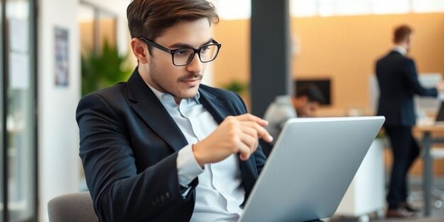 UK small business owner reviewing cyber insurance policy.