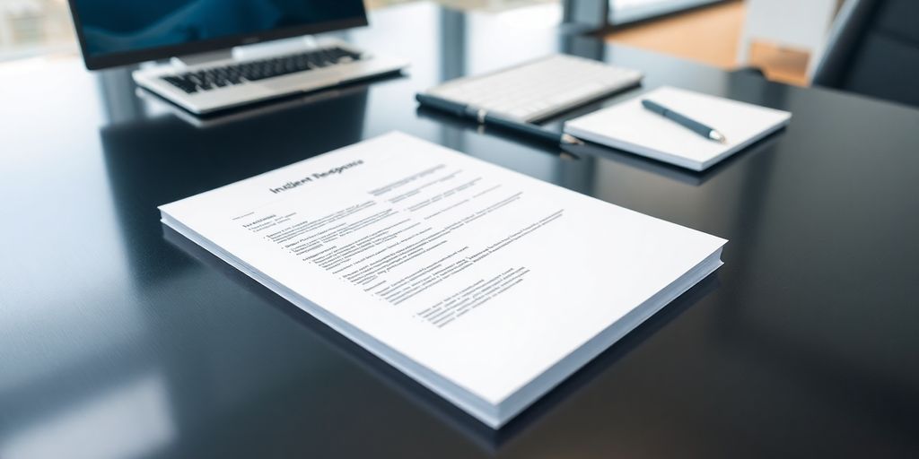 Cybersecurity plan document on a desk.