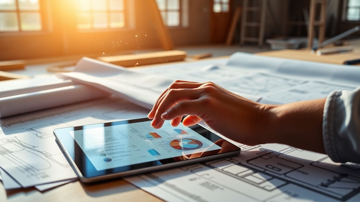 Construction project files being organised digitally.