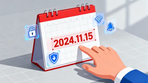 Monthly cyber awareness training reminder on a calendar.