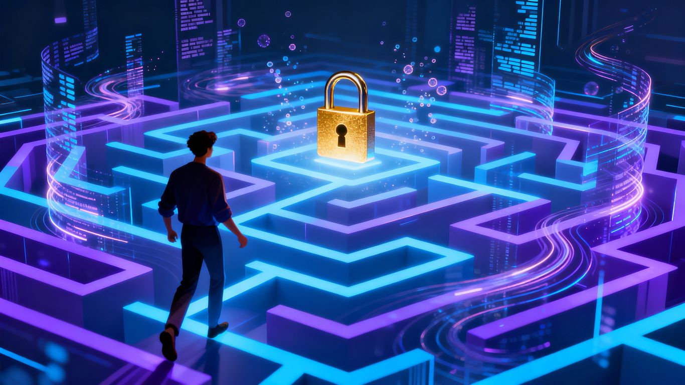 Person easily completing Cyber Essentials with digital security.