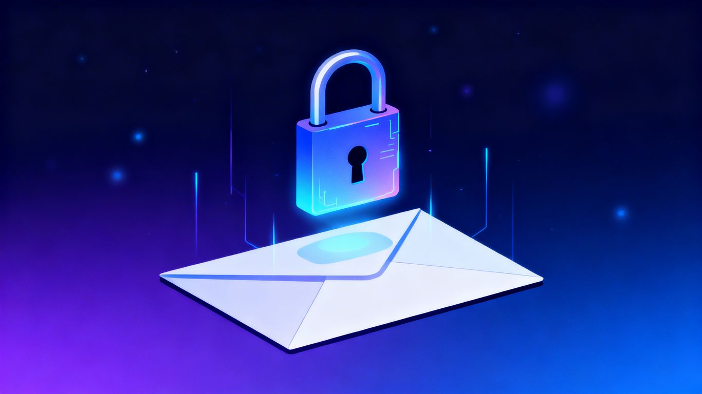 Padlock protecting an email envelope.